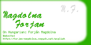 magdolna forjan business card
