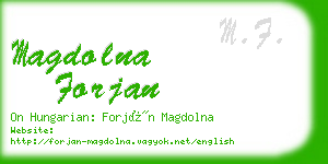 magdolna forjan business card